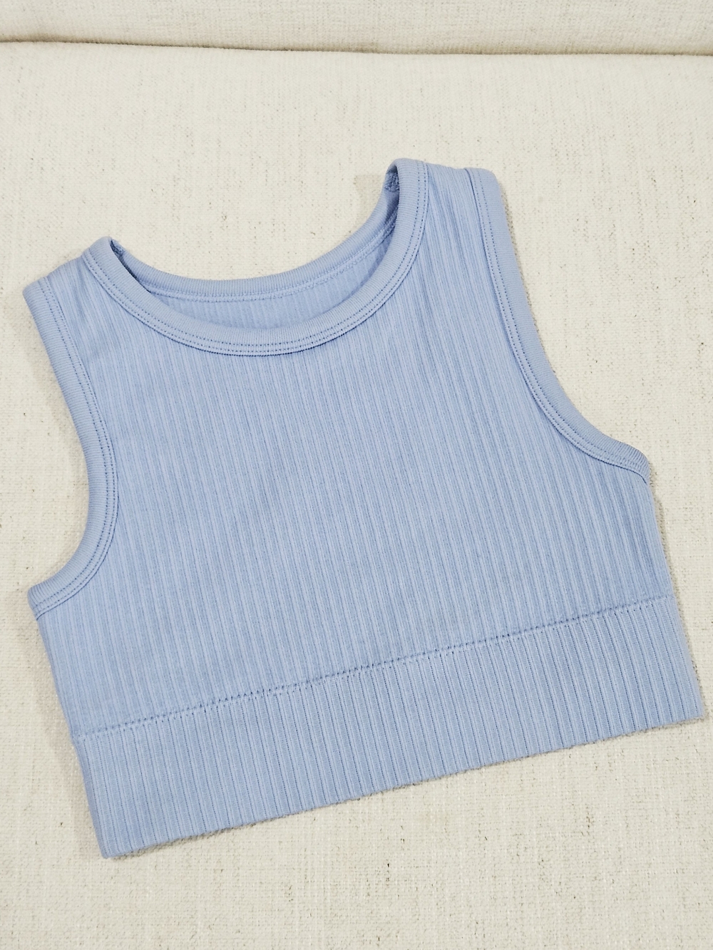 art class Light Blue Ribbed Tank Top for Kids